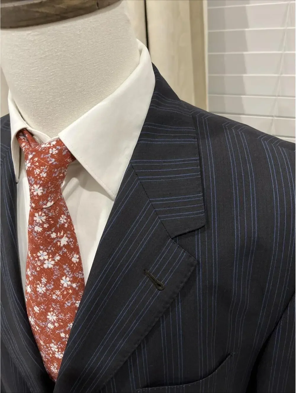 FLAWLESS PAUL SMITH LONDON MENS BLAZER 44R BLUE W PINSTRIPES MADE IN ITALY VGC
